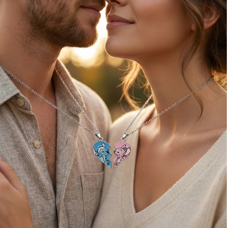Stitch Necklace for Couples